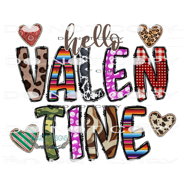 Hello Valentine #9634 Sublimation transfers - Heat Transfer