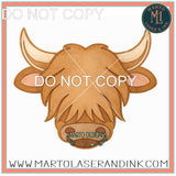 Highland Cow # 009 Wood Laser Blank | DIY Craft Cutout