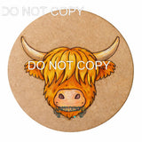 Highland cow engraved # 42 - 4 sizes available Wood Laser
