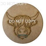 Highland cow engraved # 42 - 4 sizes available Wood Laser