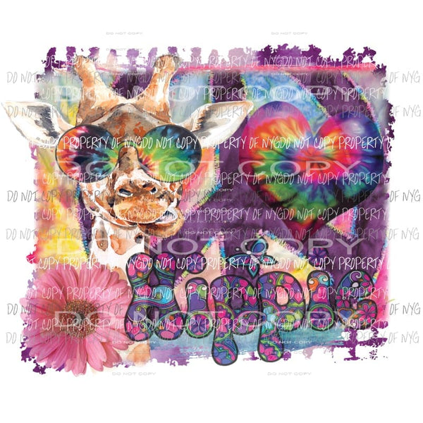 hippie giraffe Sublimation transfers Heat Transfer