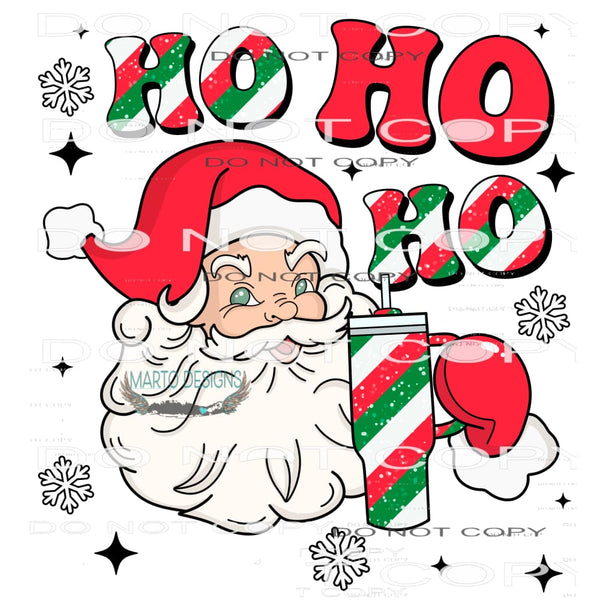 Ho Ho Ho #7721 Sublimation transfer - Heat Transfer Graphic