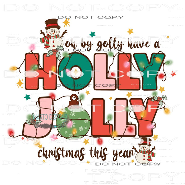 Holly Jolly #8032 Sublimation transfers - Heat Transfer