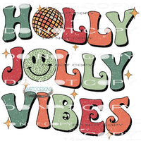 Holly Jolly Vibes #8004 Sublimation transfers - Heat