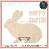 Hoppy Easter Door Hanger # 006 Wood Laser Blank | DIY Craft