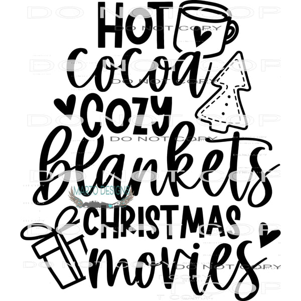Hot Cocoa Cozy Blankets Christmas Movies #7902 Sublimation