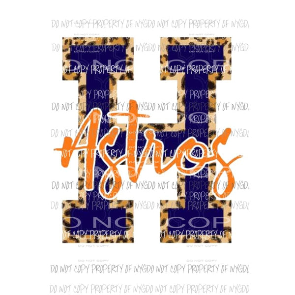 Houston Astros H Baseball Sublimation transfers Heat Transfer