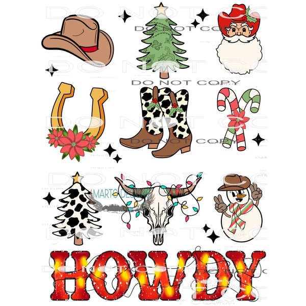 Howdy Christmas #8543 Sublimation transfers - Heat Transfer