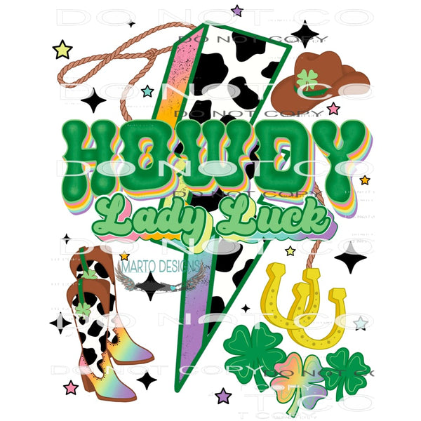 Howdy Lady Luck #8976 Sublimation transfers - Heat Transfer