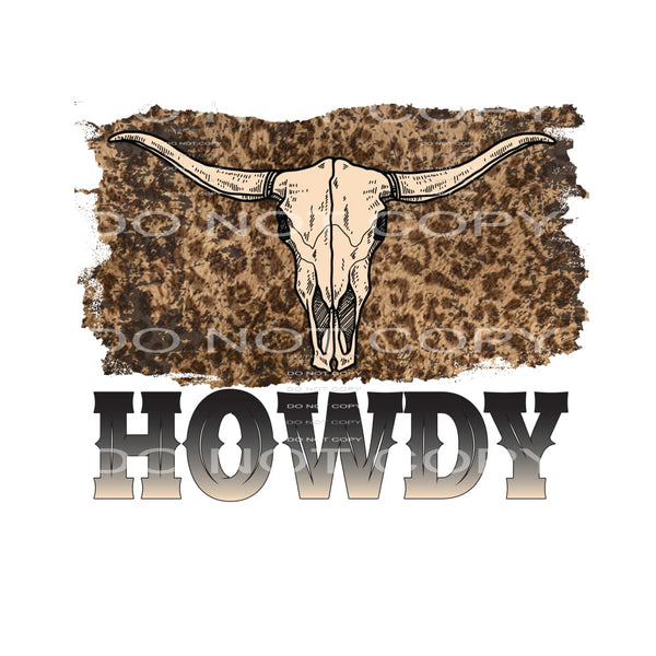 Howdy Leopard Bull Skull # 244 Sublimation transfers - Heat