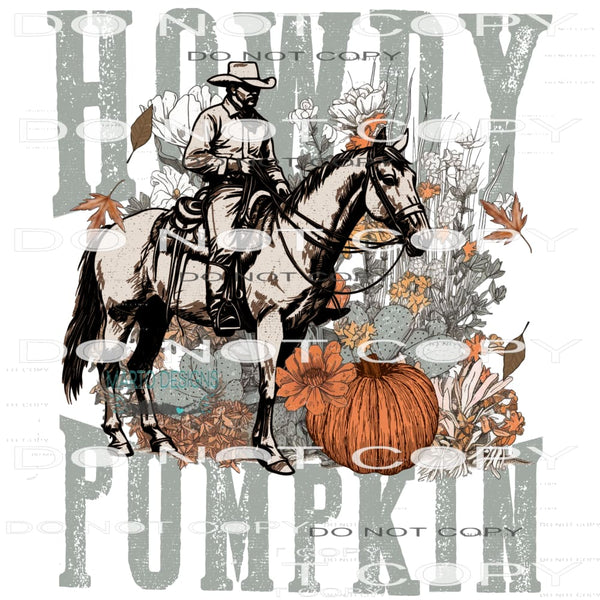 Howdy Pumpkin #6445 Sublimation transfers - Heat Transfer