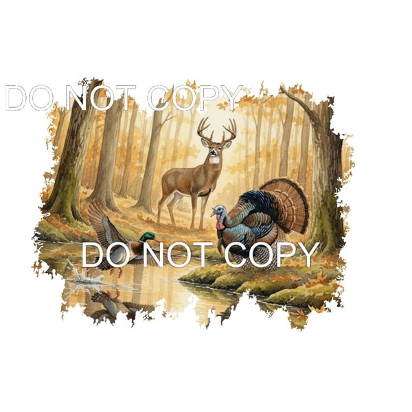 hunting fall scene # 4411 Sublimation transfers - Heat