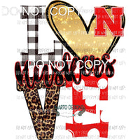 Huskers love polka dot red and black N Sublimation transfers Heat Transfer
