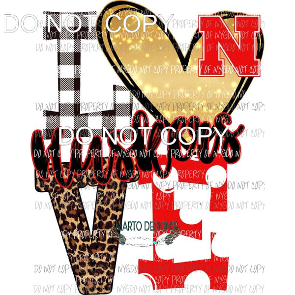 Huskers love polka dot red and black N Sublimation transfers Heat Transfer