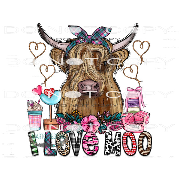 I Love Moo #9669 Sublimation transfers - Heat Transfer