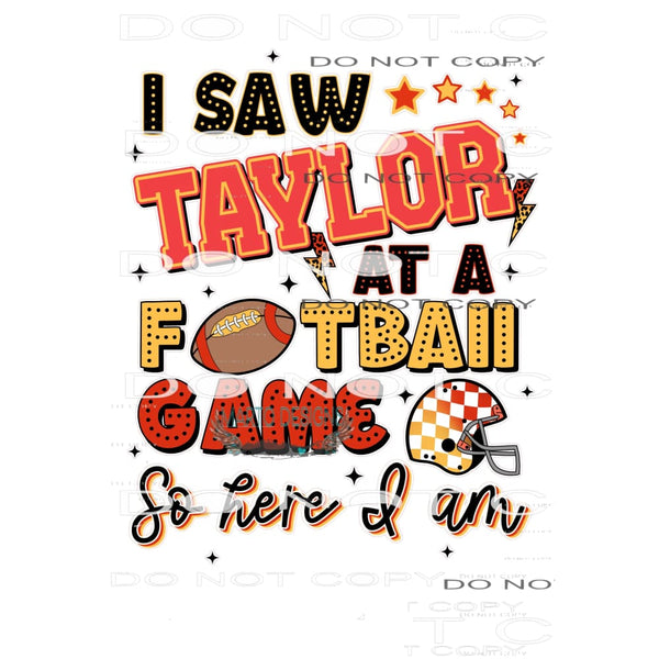 I saw Taylor football game # 9991 Sublimation transfers -