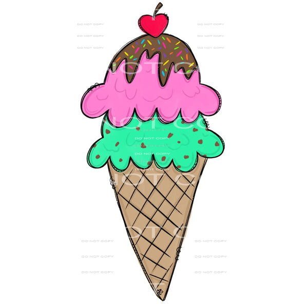 Ice cream cone # 316 Sublimation transfers - Heat Transfer
