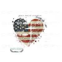 In god We trust heart flag # 1441 Sublimation transfers
