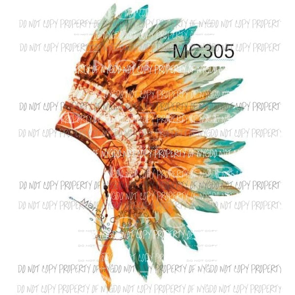 Indian head dress mc305 headdress sublimation transfer Heat Transfer