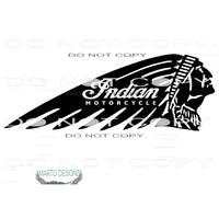 indian motorcycles Black Sublimation transfers - Heat