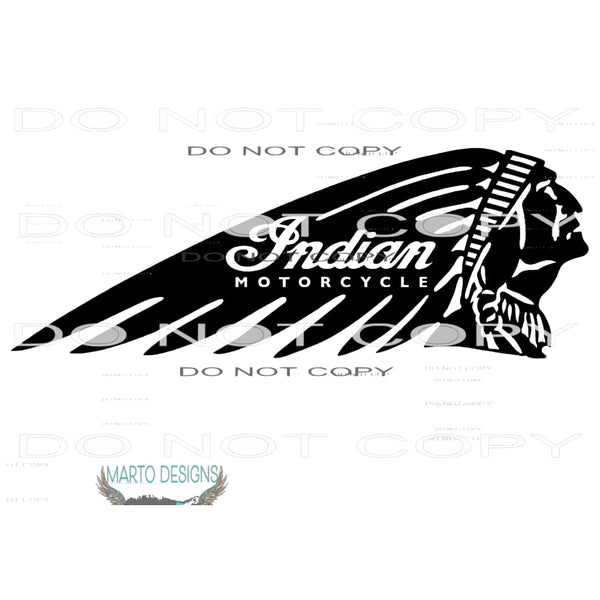 indian motorcycles Black Sublimation transfers - Heat
