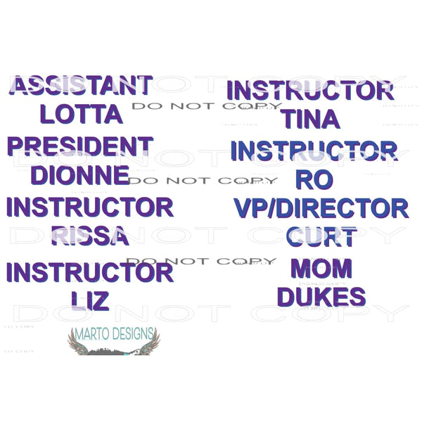 Instructor Betty Sublimation transfers - Heat Transfer