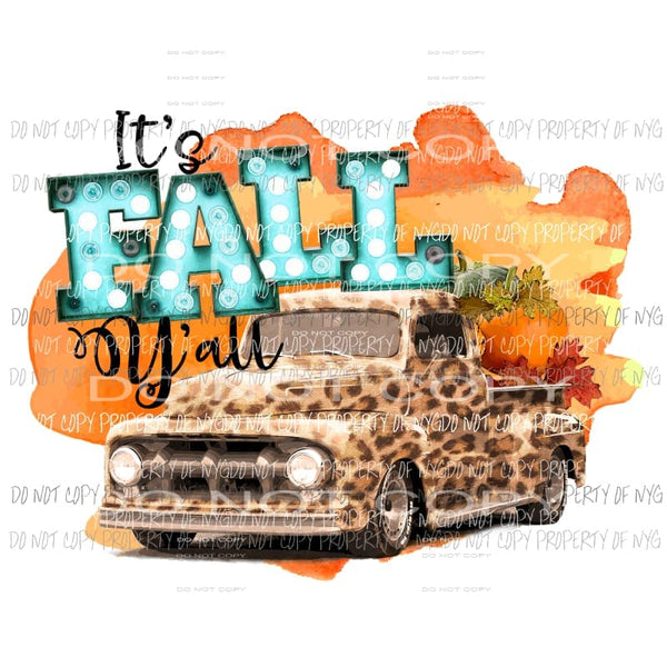 Its fall yall turquoise letters Sublimation transfers Heat Transfer
