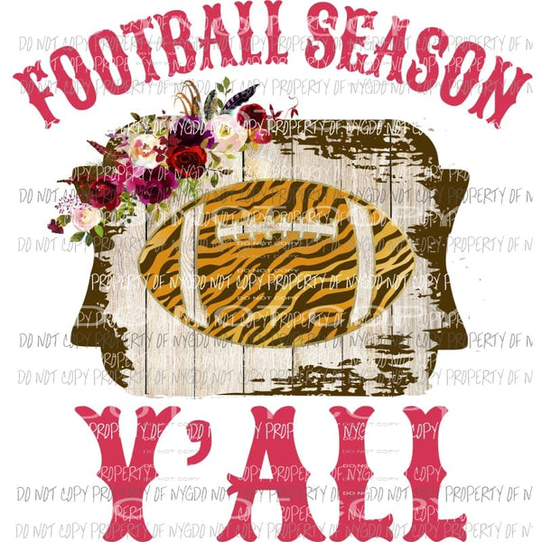 its football season yall red Sublimation transfers Heat Transfer