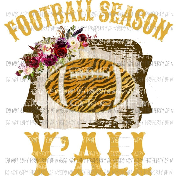 its football season yall yellow Sublimation transfers Heat Transfer