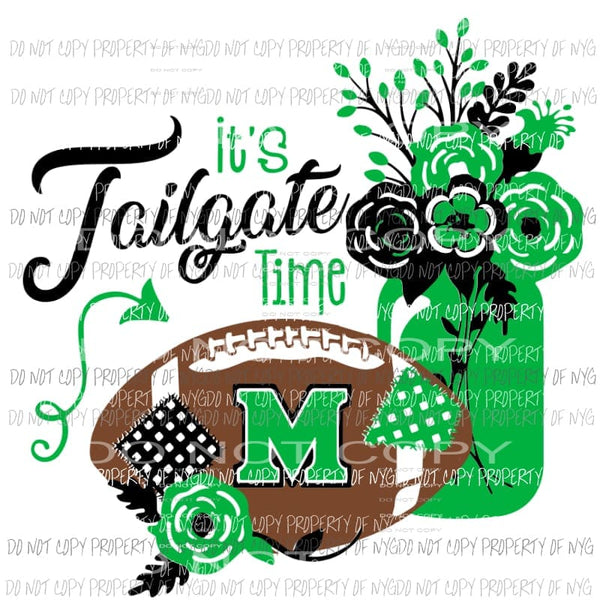 Its Tailgate Time Marshall football roses mason jar West Virginia Sublimation transfers Heat Transfer