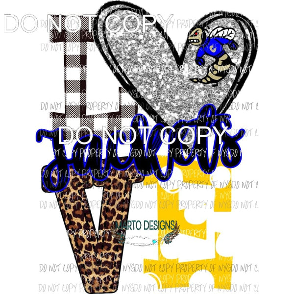 Jackets Bee man royal blue yellow and silver heart love polka dot Sublimation transfers Heat Transfer