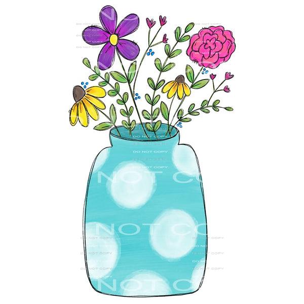 Jar of flowers # 317 Sublimation transfers - Heat Transfer