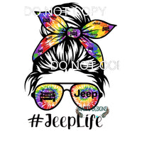 Jeep Life Messy Bun # 2001 Sublimation transfers - Heat
