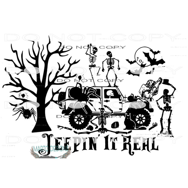 Jeepin it real Halloween # 20055 Sublimation transfers -