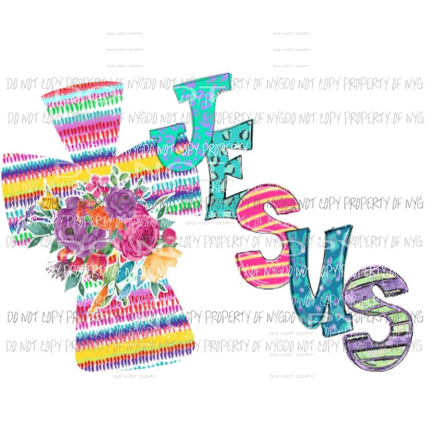 Jesus Cross 2 Sublimation transfers Heat Transfer