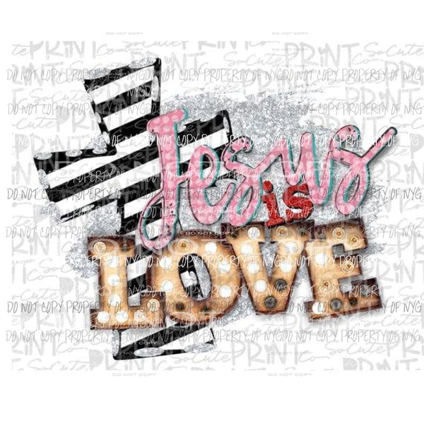 Jesus is love Sublimation transfers love valentines day Heat Transfer
