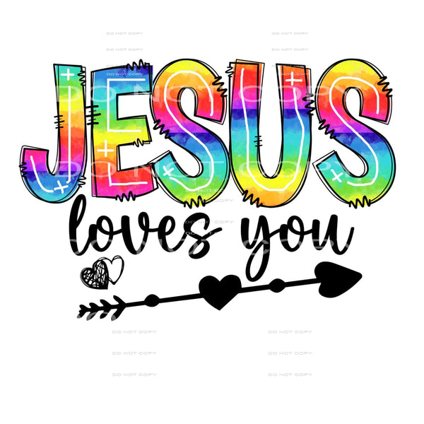 Jesus loves you # 400 Sublimation transfers - Heat Transfer