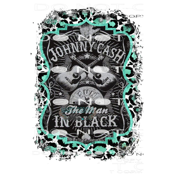 Johnny Cash Man In Black #6254 Sublimation transfers - Heat