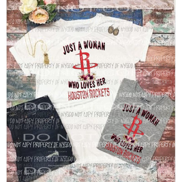 Just a woman Houston rockets Sublimation transfers Heat Transfer