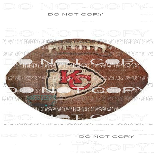 Kansas City Chiefs brown football Sublimation transfers Heat Transfer