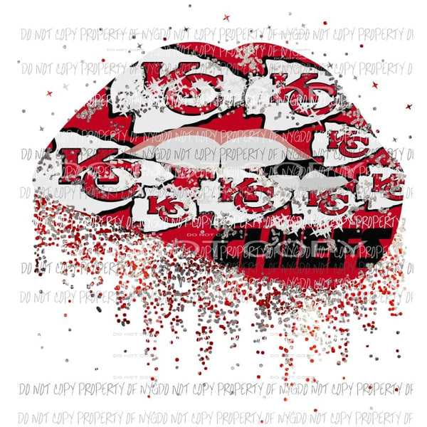 Kansas city Chiefs Lips sublimation transfers Heat Transfer