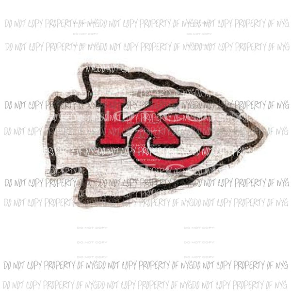 Kansas City Chiefs rustic arrowhead Sublimation transfers Heat Transfer
