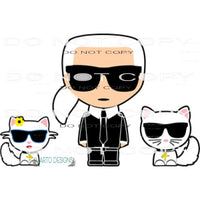 Karl Lagerfeld And Cats #9252 Sublimation transfers - Heat