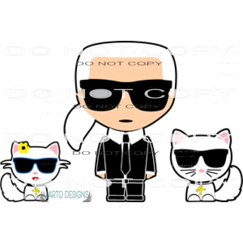 Karl Lagerfeld And Cats #9252 Sublimation transfers - Heat
