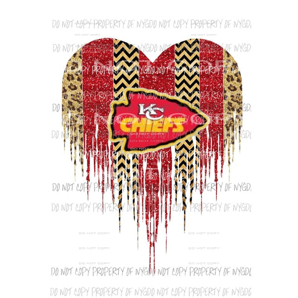 KC CHIEFS HEART Paint Palette Sublimation transfers Heat Transfer