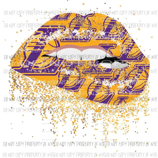 lakers lips Sublimation transfers Heat Transfer