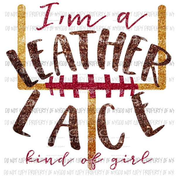 Leather and lace kinda girl football Sublimation transfers Heat Transfer