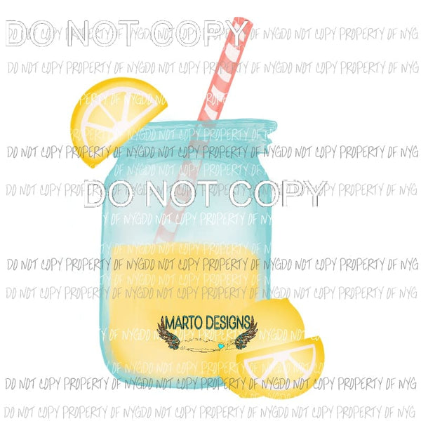 Lemonade mason jar lemons Sublimation transfers Heat Transfer