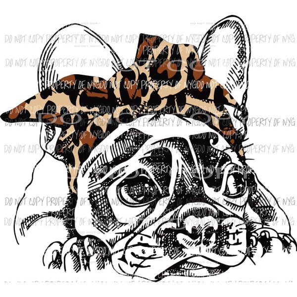 leopard french bulldog Sublimation transfers Heat Transfer