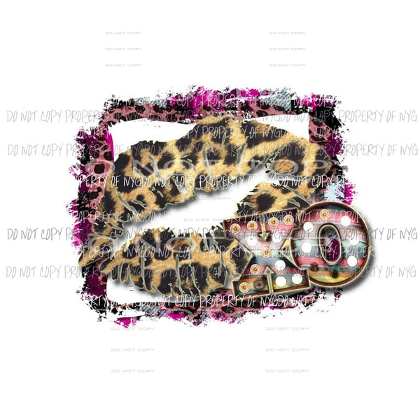 Leopard Lips #2 XO pink frame Sublimation transfers Heat Transfer